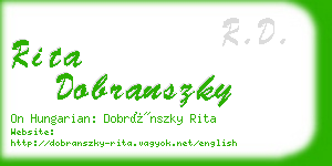 rita dobranszky business card